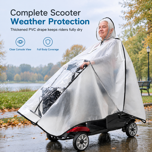 🌧️ Mobilitási segédeszköz teljes lefedettségű esővédő – Vízálló PVC tető, véd az esőtől és széltől, kényelmes kültéri mozgás esős időben✨